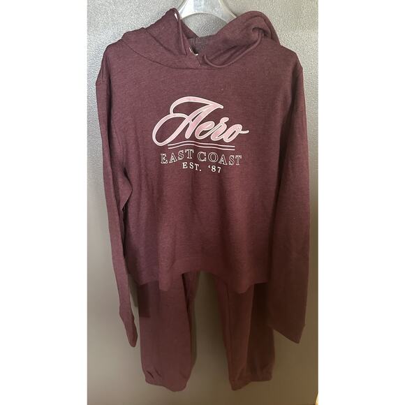 NWT Aeropostale Size XL Hoodie Sweatsuit Set Joggers Maroon - Picture 1 of 7